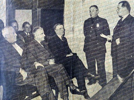 Harry Asher (center) at the inception of the Nassau County Police Boys Club, 1941